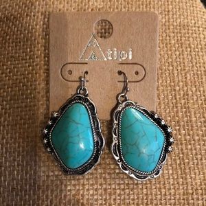 Pair of turquoise dangle earrings